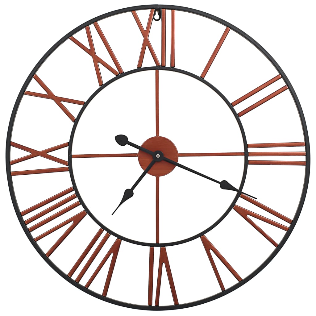 Стенен часовник, метал, 58 см, червен