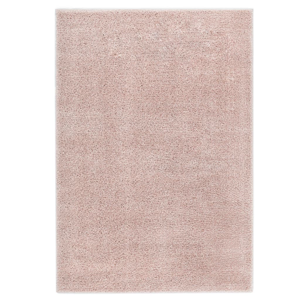 Рошав килим тип шаги, 140x200 см, бледорозов