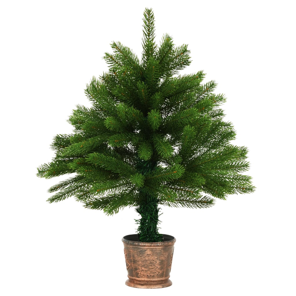 Изкуствено коледно дърво, реалистични иглички, 65 см, зелено