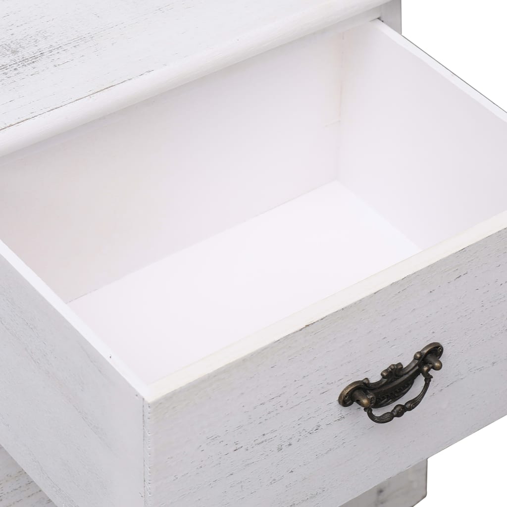 Нощно шкафче, бяло, 38x28x45 см, дърво от пауловния