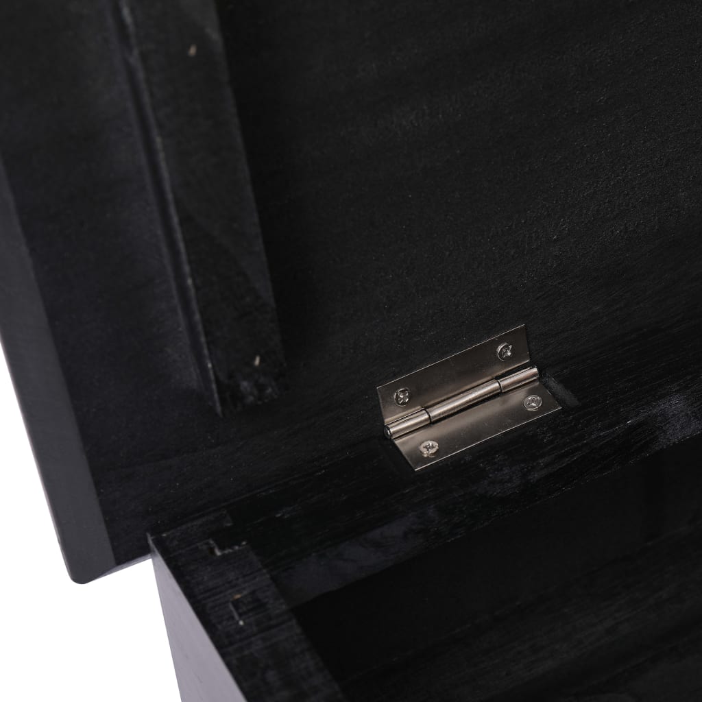 Шкаф за обувки, черен, 50x28x58 см, дърво от пауловния