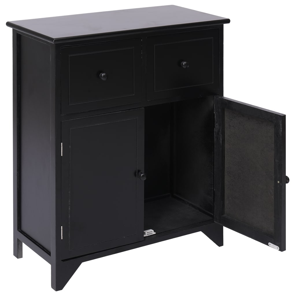 Страничен шкаф, черен, 60x30x75 см, пауловния