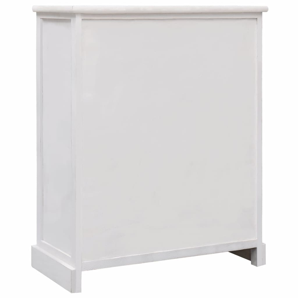 Шкаф с чекмеджета, бял, 60x30x75 см, дърво