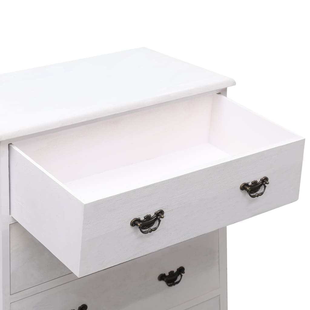 Шкаф с чекмеджета, бял, 60x30x75 см, дърво