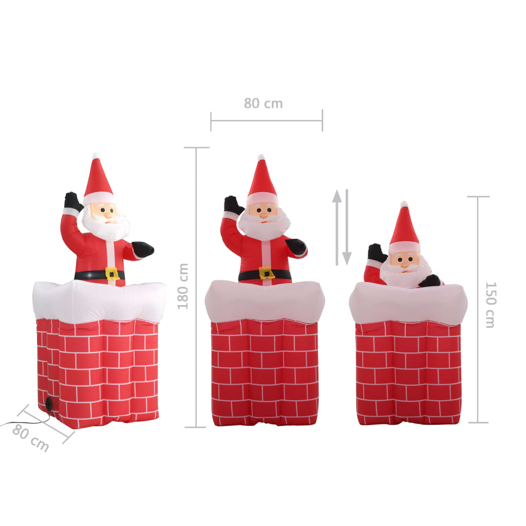 Дядо Коледа в комин, автоматично задвижване, LED, IP44, 180 см