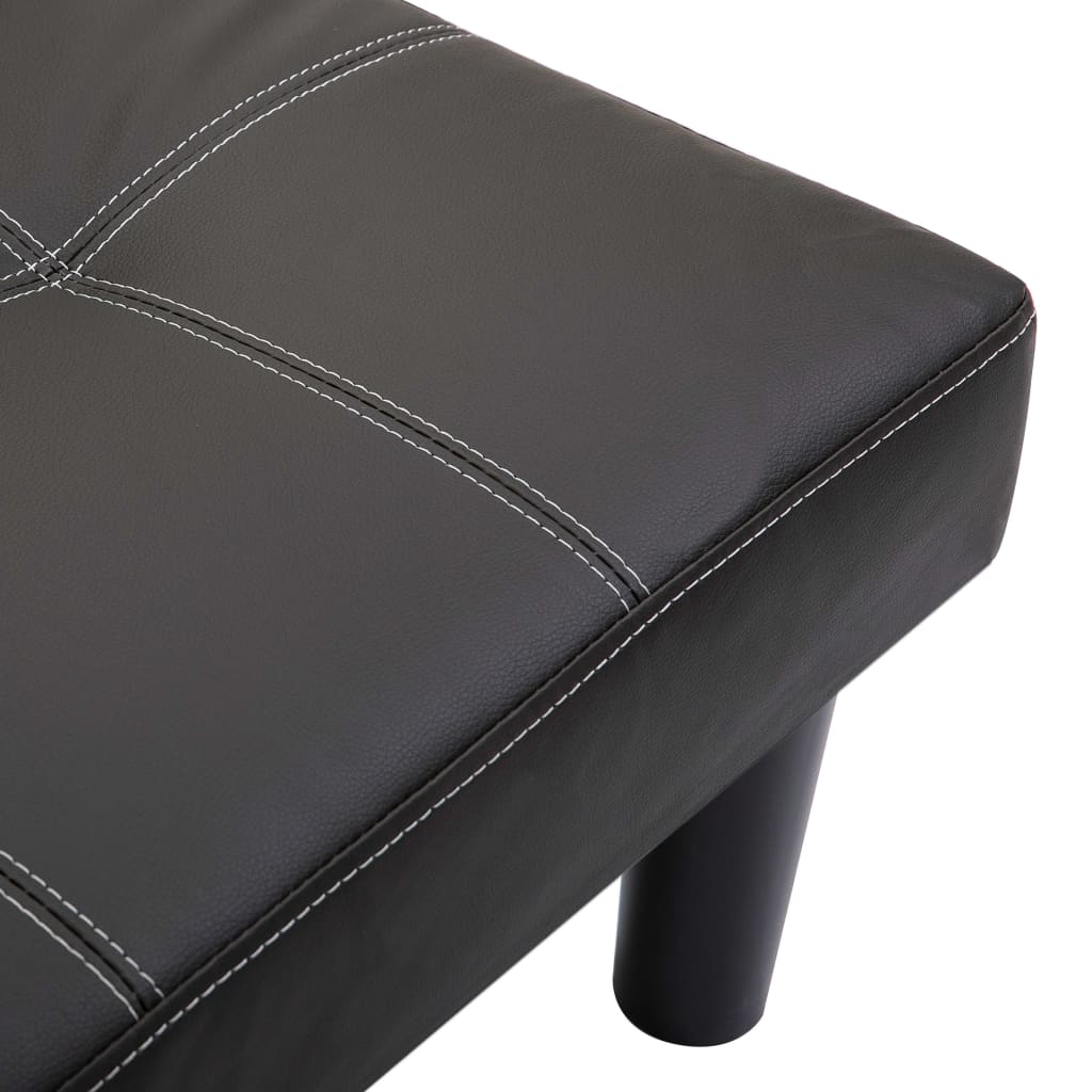 2-местен диван, черен, изкуствена кожа