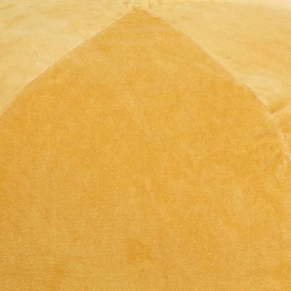 Пуф, памучно кадифе, 50x35 см, жълт