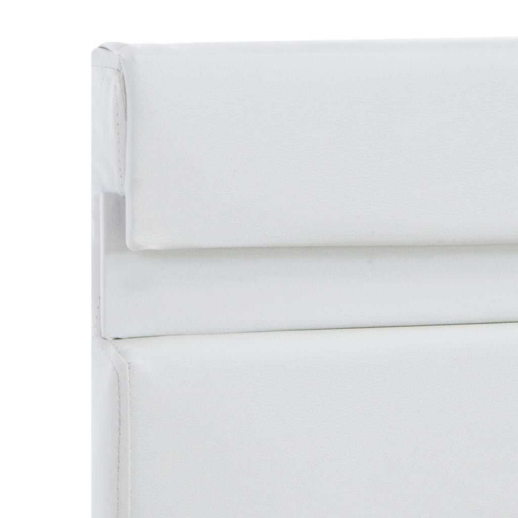 Рамка за легло с LED, бяла, изкуствена кожа, 100x200 cм
