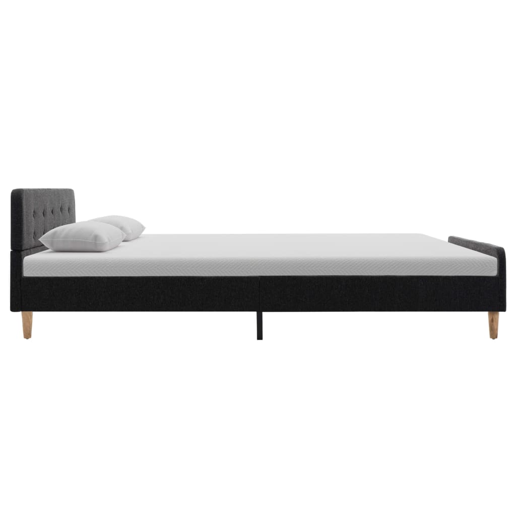 Рамка за легло, тъмносива, конопен плат, 160x200 см