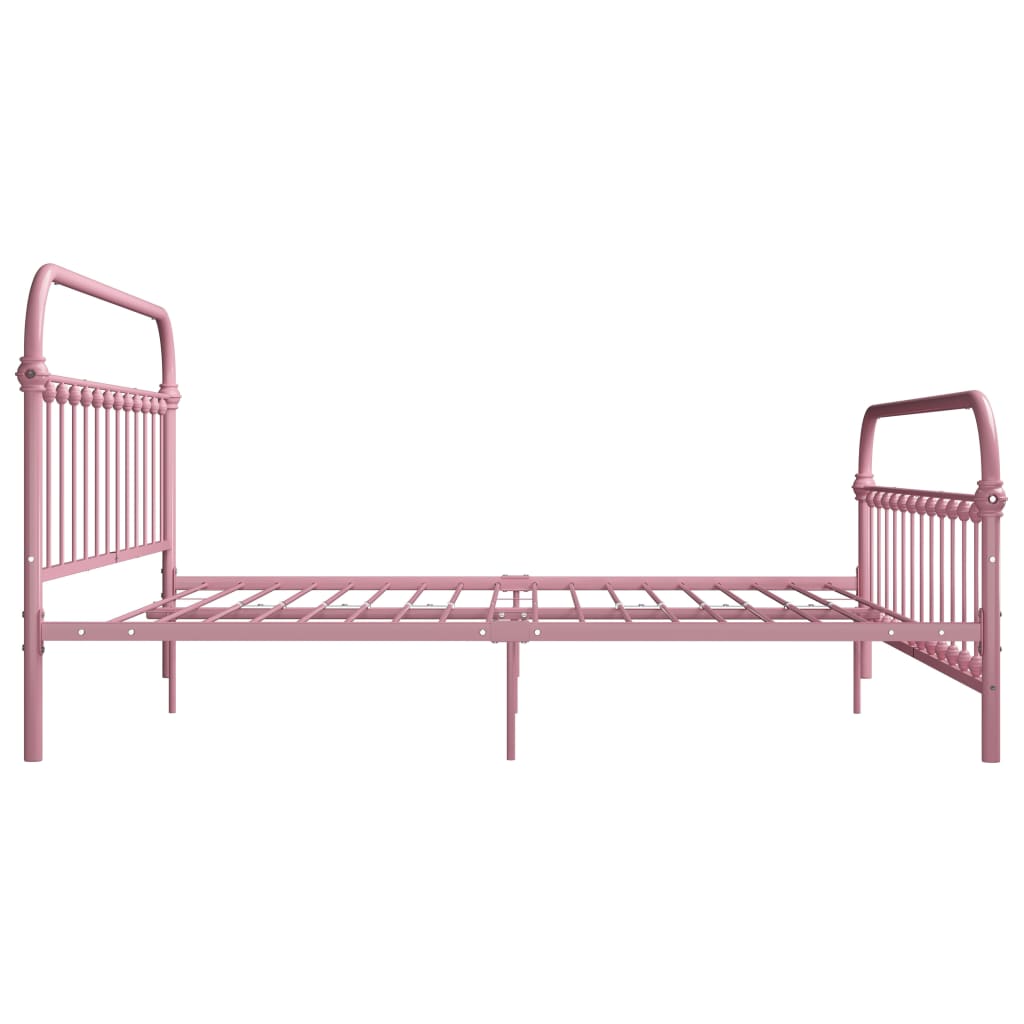 Рамка за легло, розова, метал, 180x200 см