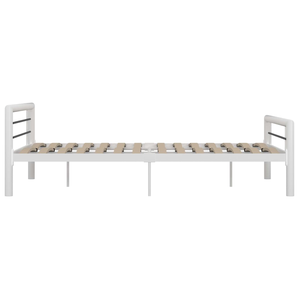 Рамка за легло, бяло и черно, метал, 160x200 см