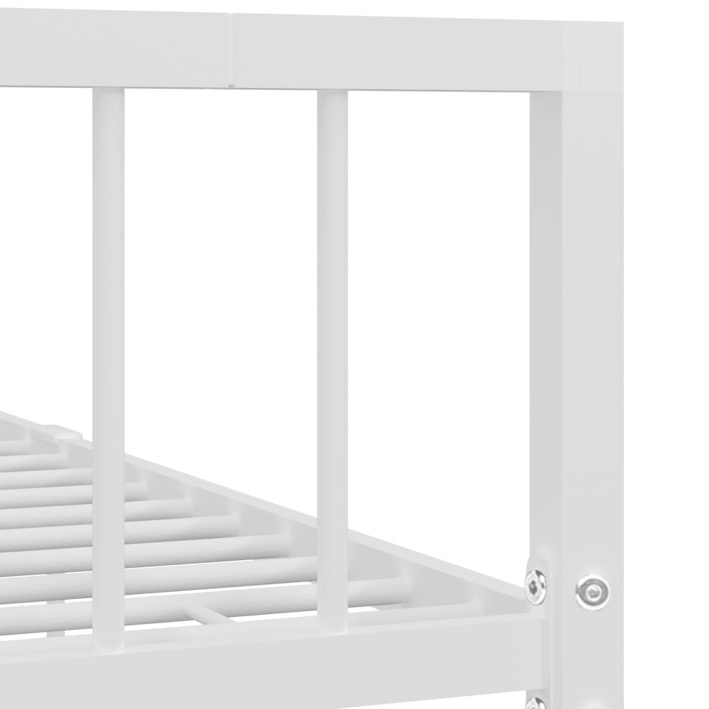 Рамка за легло, бяла, метал, 100x200 cм