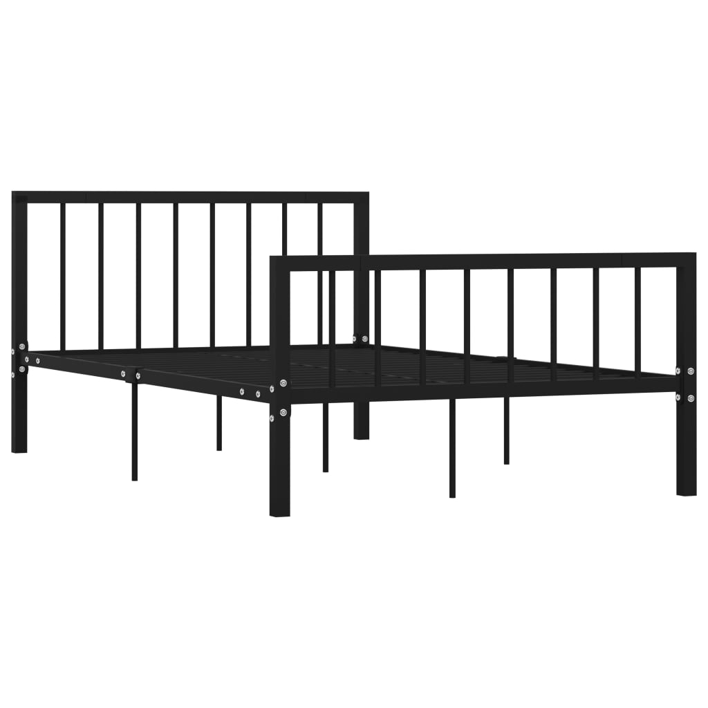 Рамка за легло, черна, метал, 120x200 cм