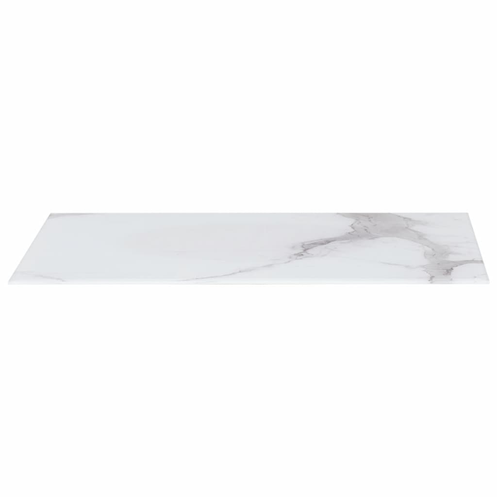 Плот за маса бял квадратен 80x80 см стъкло с мраморна текстура