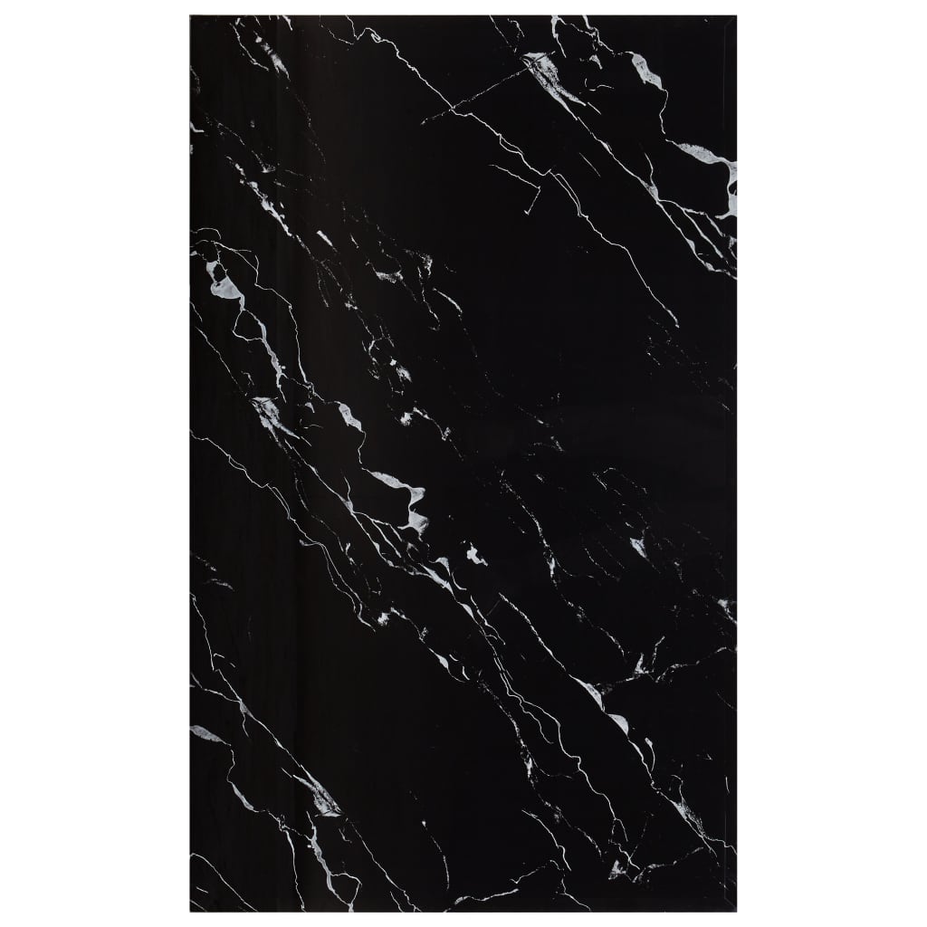 Плот за маса черен квадрат 100x62 см стъкло с мраморна текстура