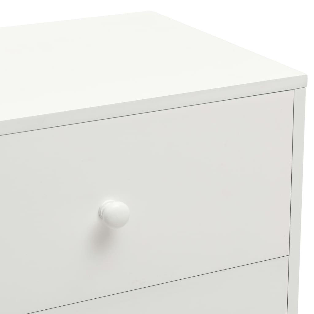 Нощни шкафчета, 2 бр, бели, 40x30x50 см, бор масив