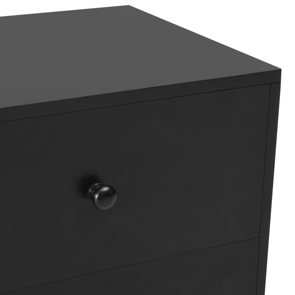 Нощни шкафчета, 2 бр, черни, 40x30x50 см, бор масив