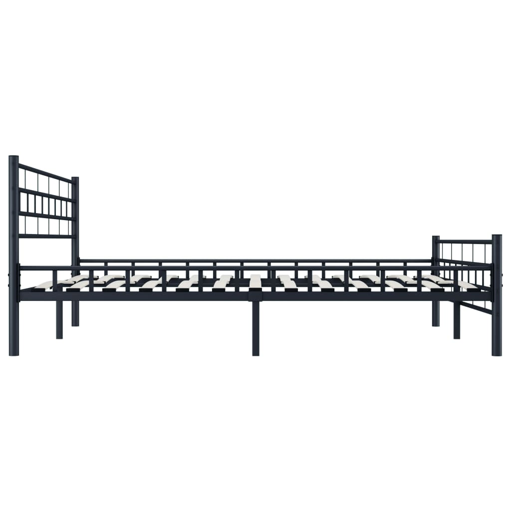 Рамка за легло, черна, стомана, 140x200 cм