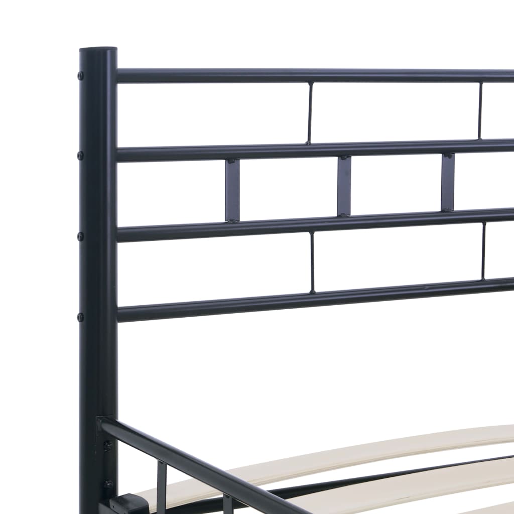 Рамка за легло, черна, стомана, 140x200 cм