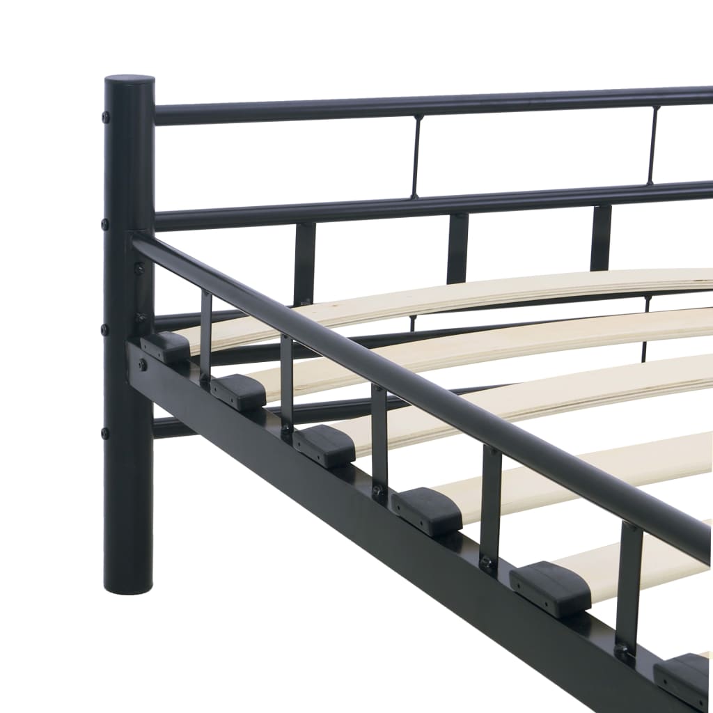 Рамка за легло, черна, стомана, 180x200 см