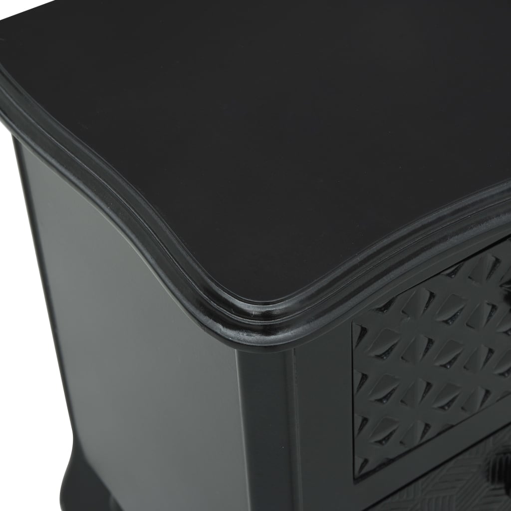 Нощно шкафче, черно, 43x32x65 см, МДФ