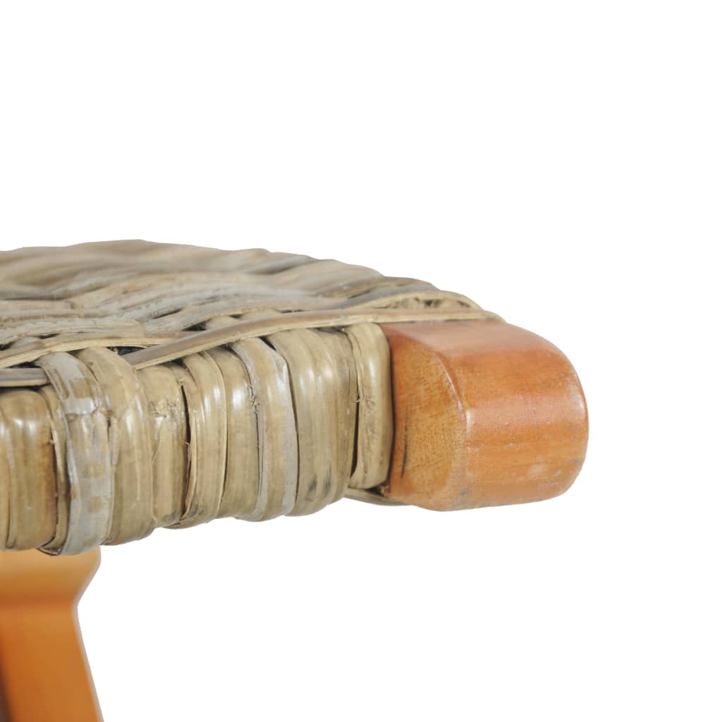 Релаксиращ стол, естествен кубу ратан и махагон масив