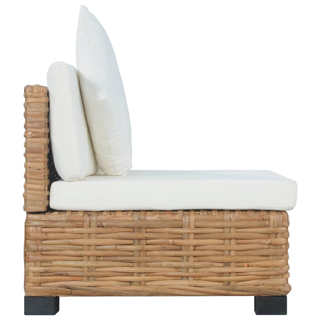 Кресло без подлакътници, с възглавници, естествен ратан
