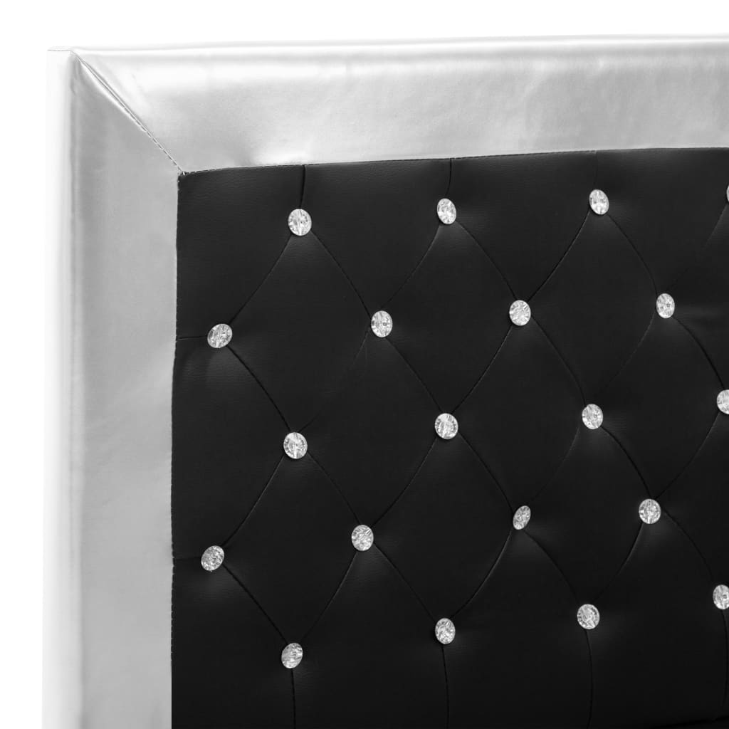 Рамка за легло, черна, изкуствена кожа, 90x200 cм