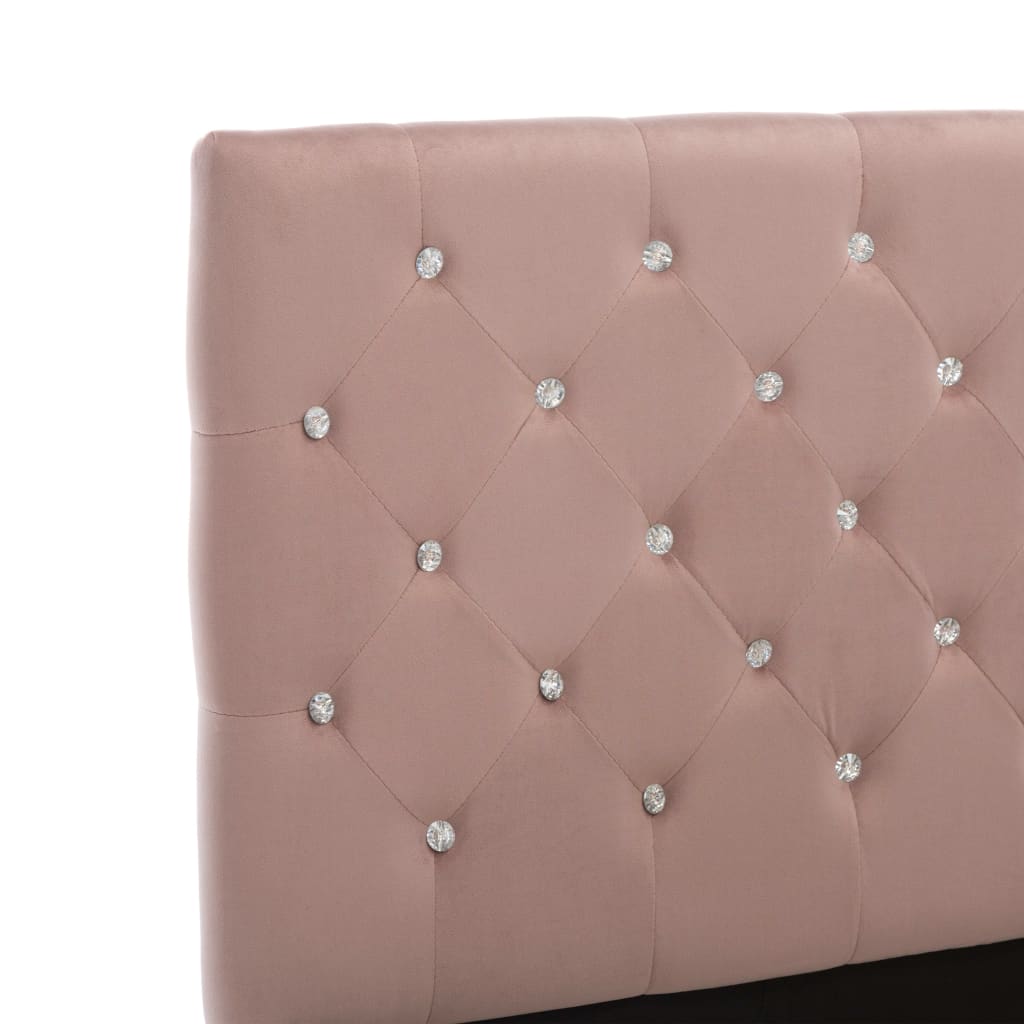 Рамка за легло, розова, кадифе, 120x200 см