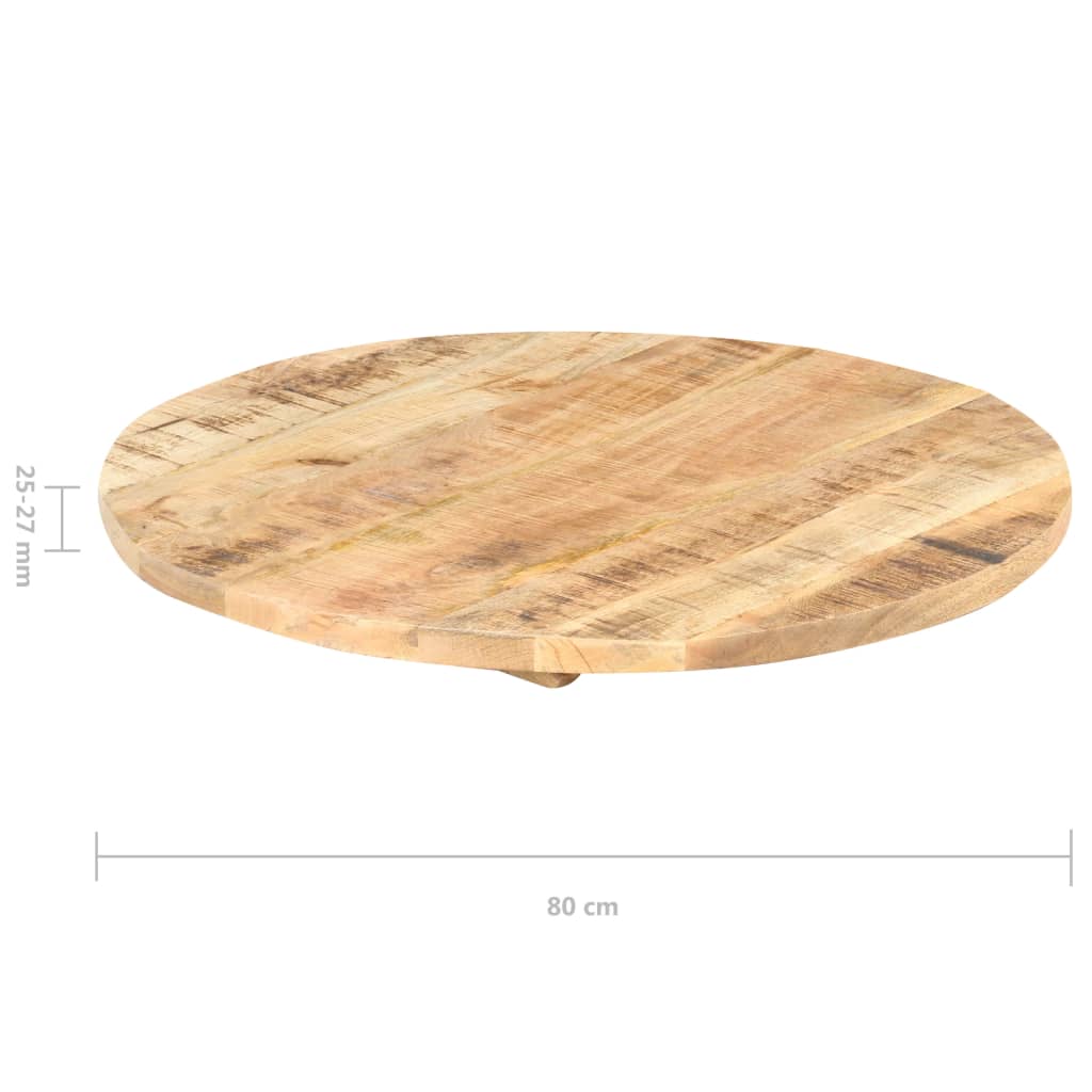 Плот за маса, мангово дърво масив, кръгъл, 25-27 мм, 80 cм