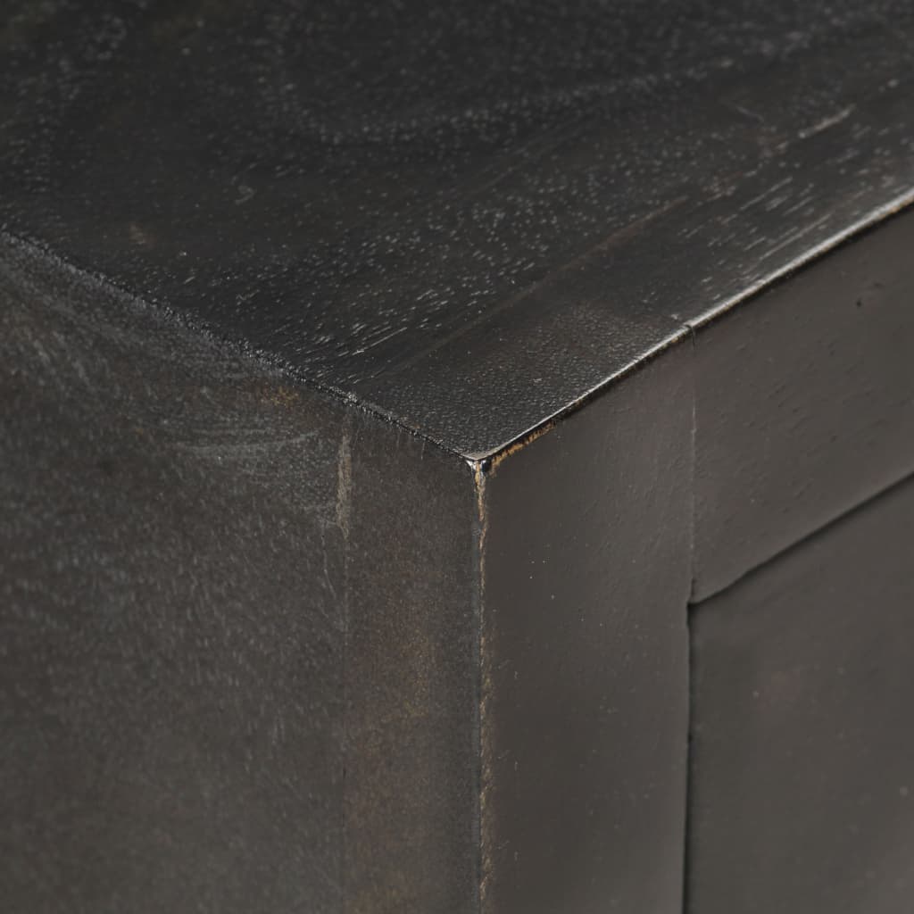 Нощно шкафче, черно и златисто, 40х30х50 см, манго масив