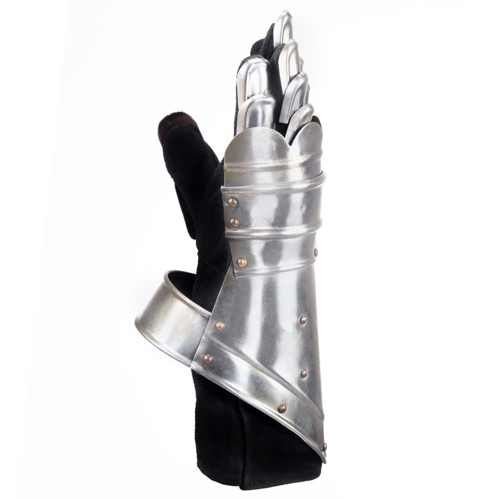 Средновековни рицарски ръкавици реплика LARP сребристи стомана