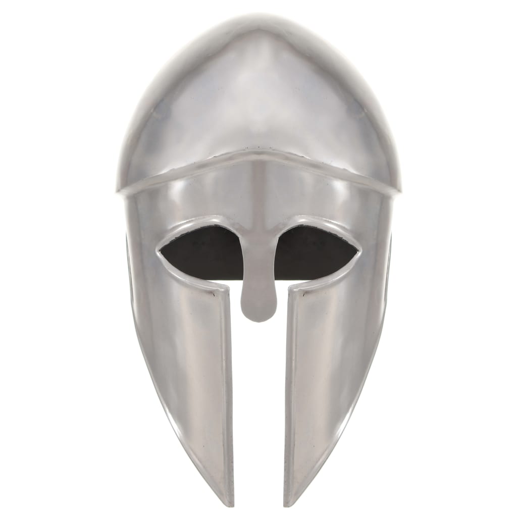 Гръцки военен шлем, антична реплика, ЛАРП, сребрист, стомана