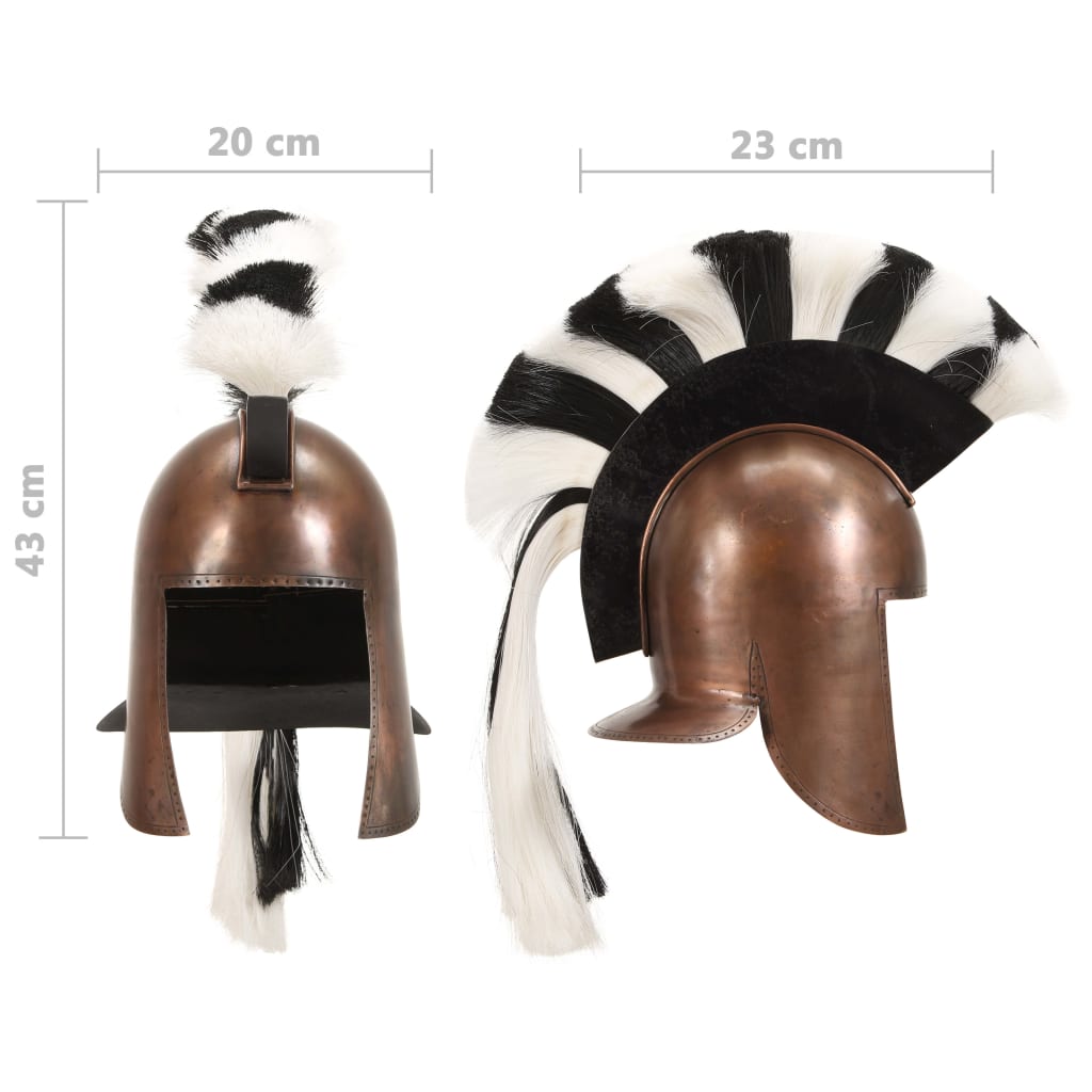 Гръцки военен шлем, антична реплика, ЛАРП, цвят мед, стомана