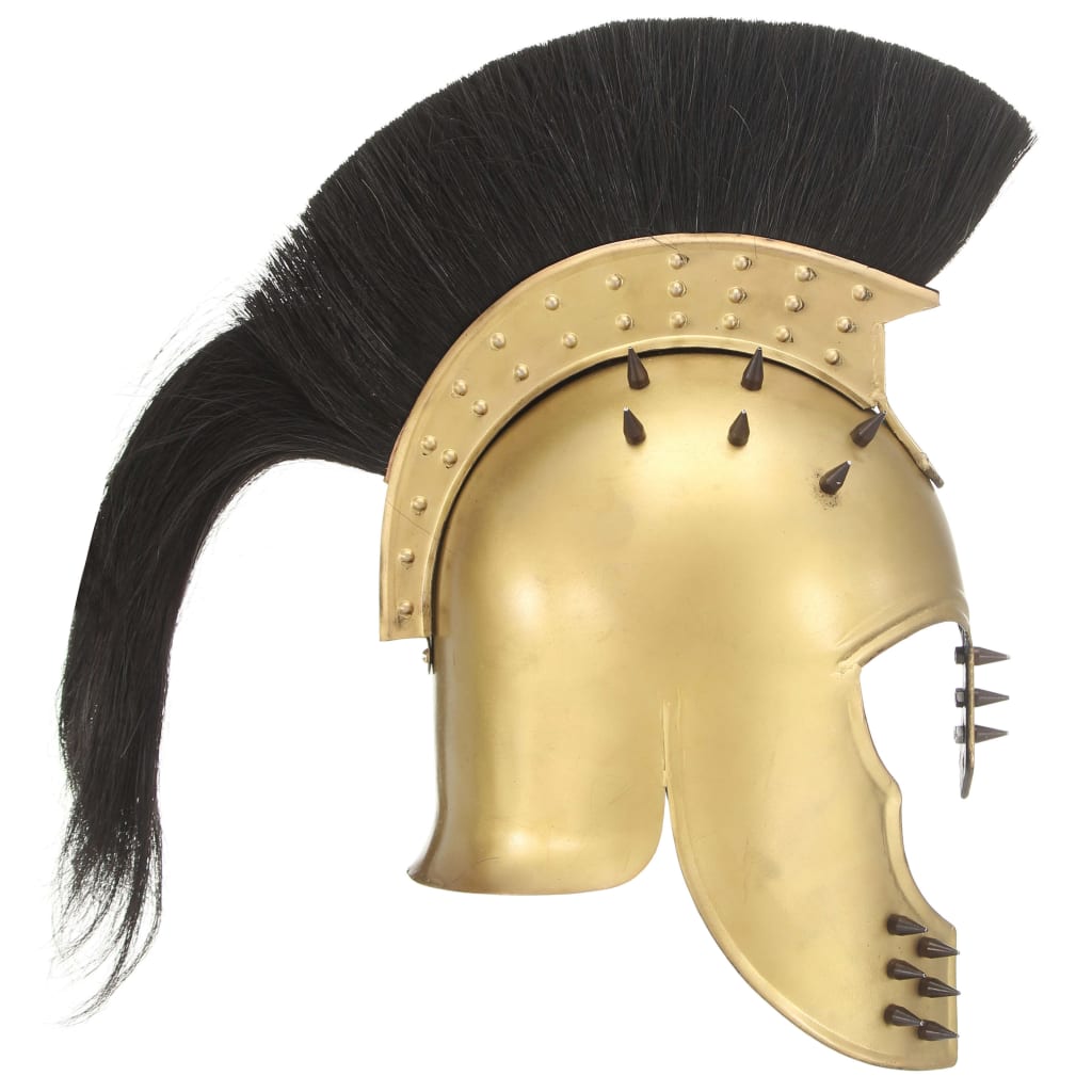 Гръцки военен шлем антична реплика ЛАРП месингов цвят стомана