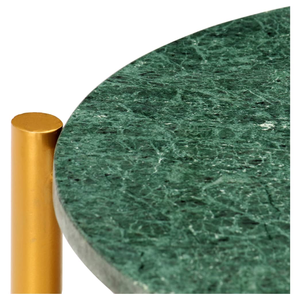 Кафе маса зелена 60x60x35 см естествен камък мраморна текстура