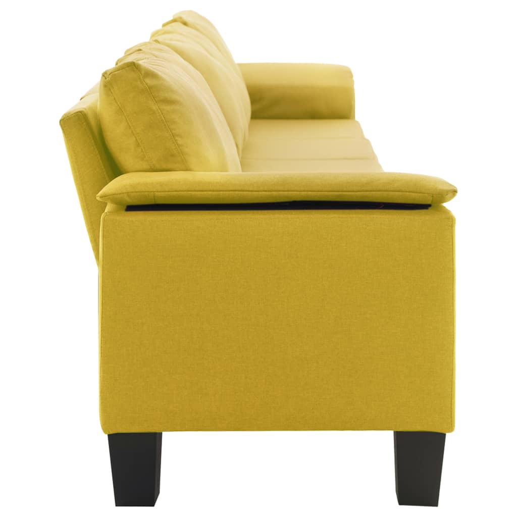 5-местен диван, жълт, текстил