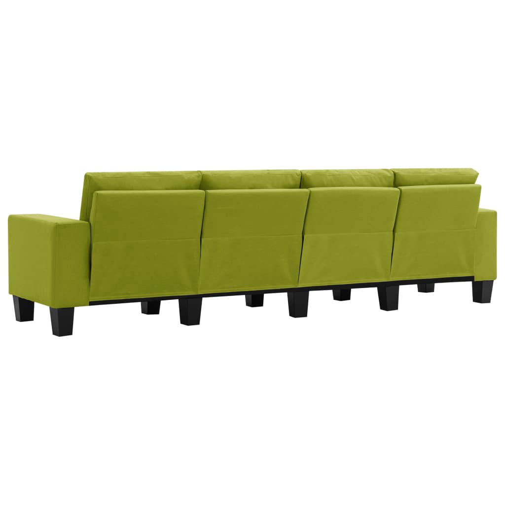 4-местен диван, зелен, текстил