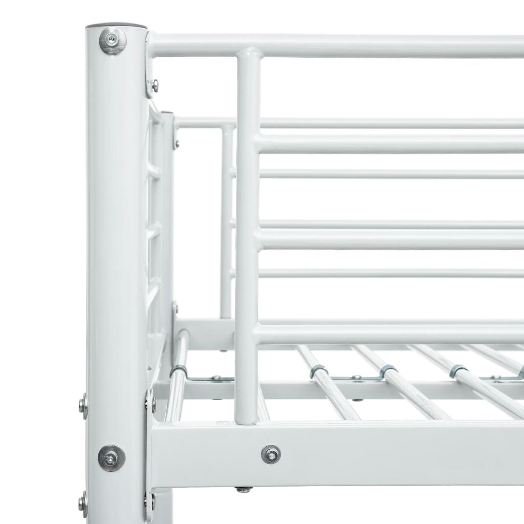 Рамка за двуетажно легло, бяла, метал, 140x200 см/90x200 см