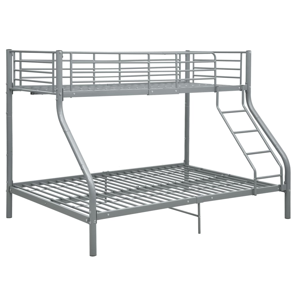 Рамка за двуетажно легло, сива, метал, 140x200 см/90x200 см