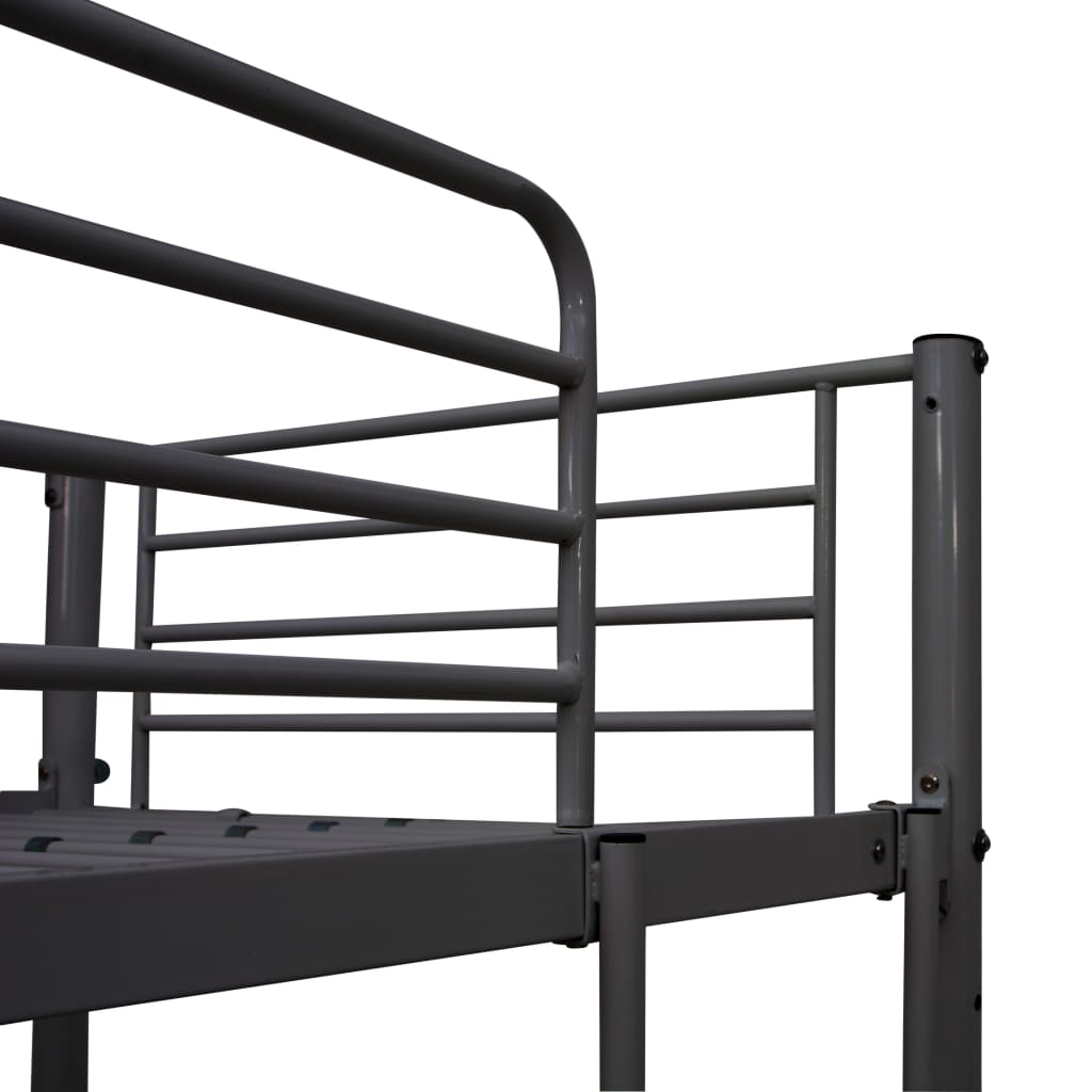 Горно легло с рамка за маса, черно, метал, 90x200 см