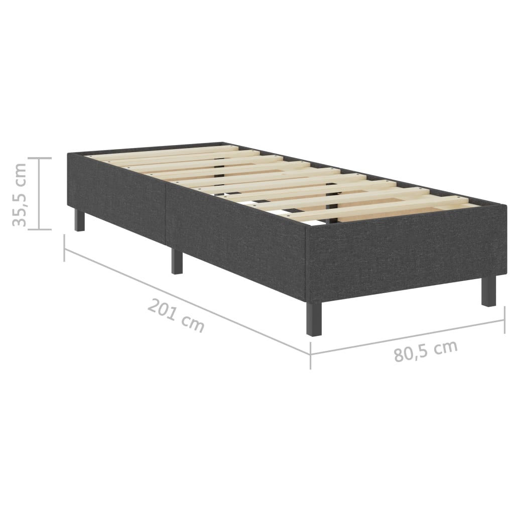 Рамка за боккспринг легло, тъмносива, текстил, 80x200 см