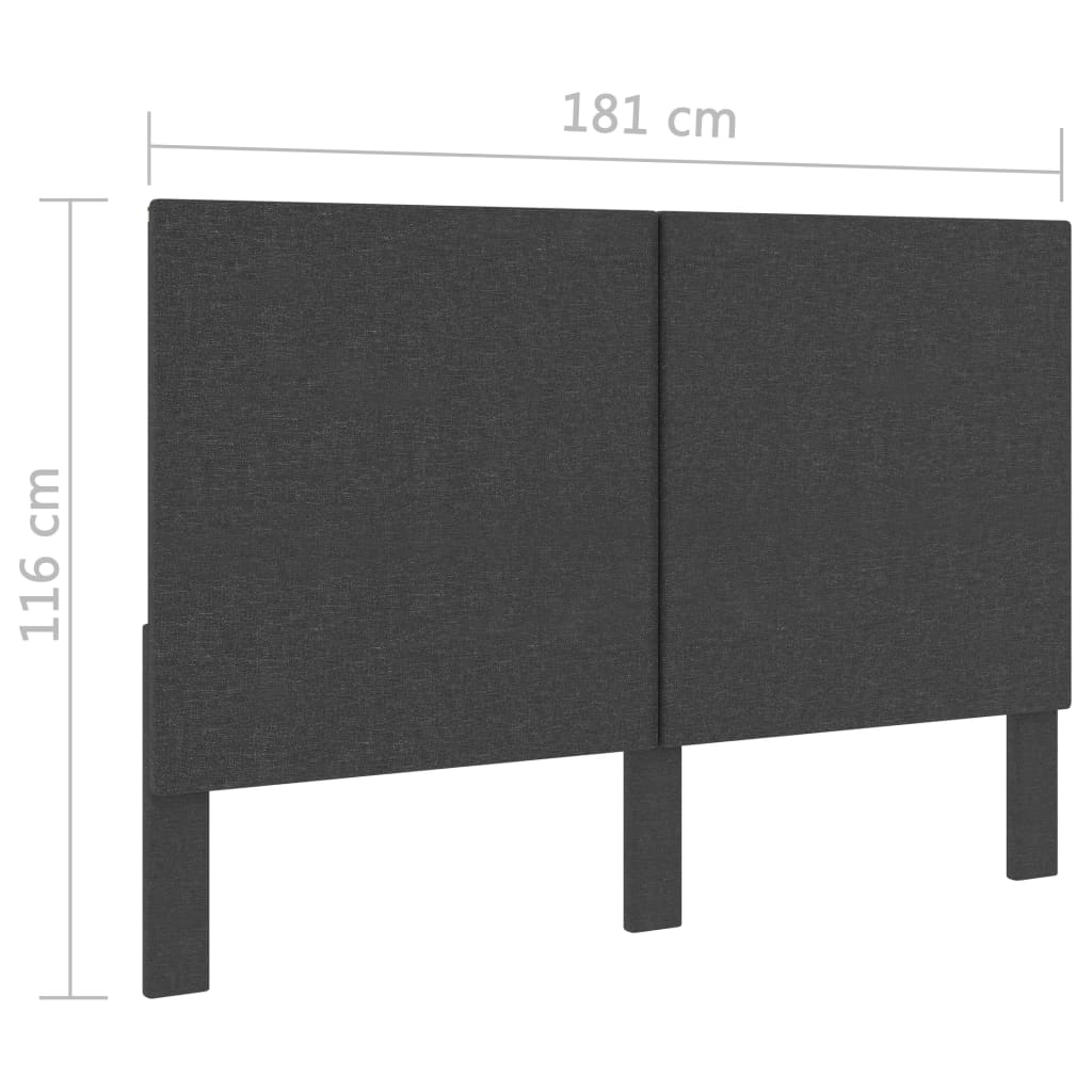 Табла за спалня тъмносива текстил 180x200 см 
