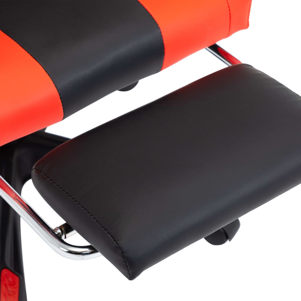 Геймърски стол подложка за крака червено/черно изкуствена кожа