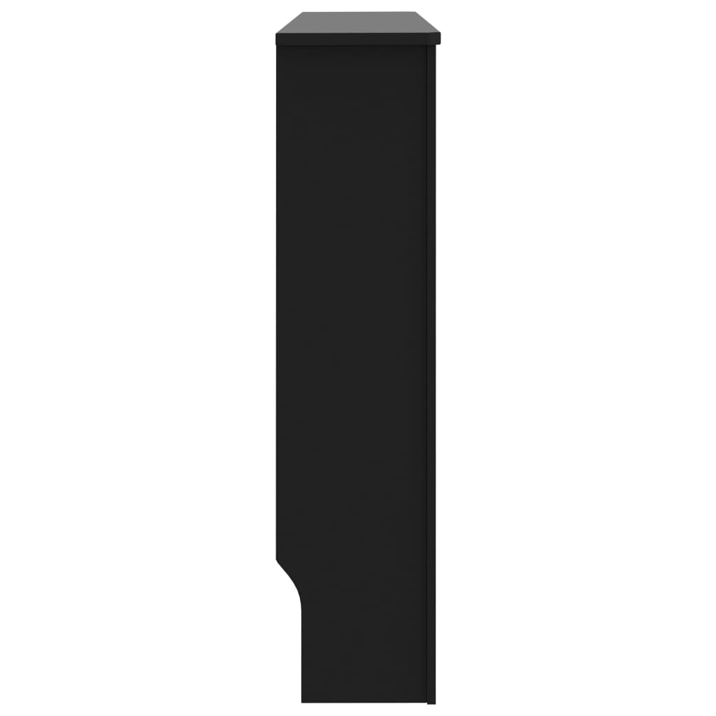 Параван за радиатор, черен, 112x19x81 см, МДФ