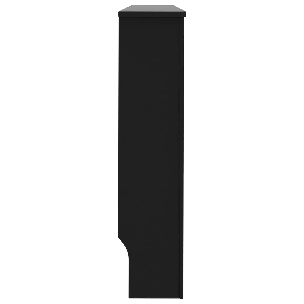 Параван за радиатор, черен, 152x19x81 см, МДФ