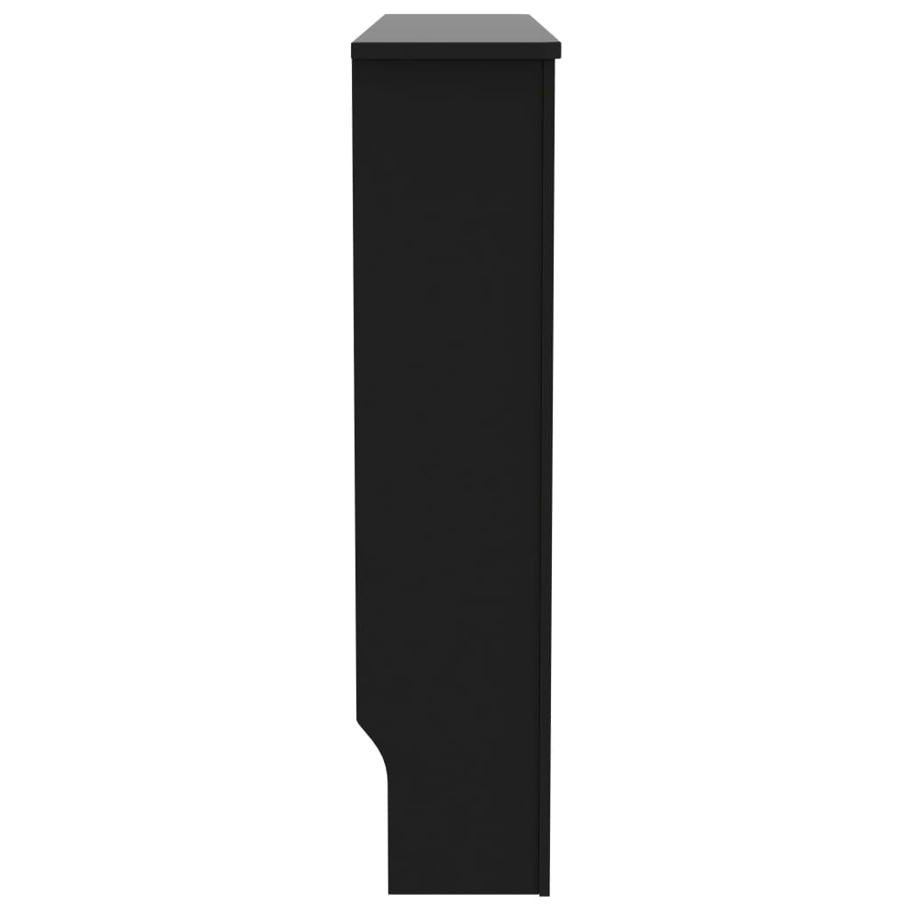 Параван за радиатор, черен, 112x19x81 см, МДФ