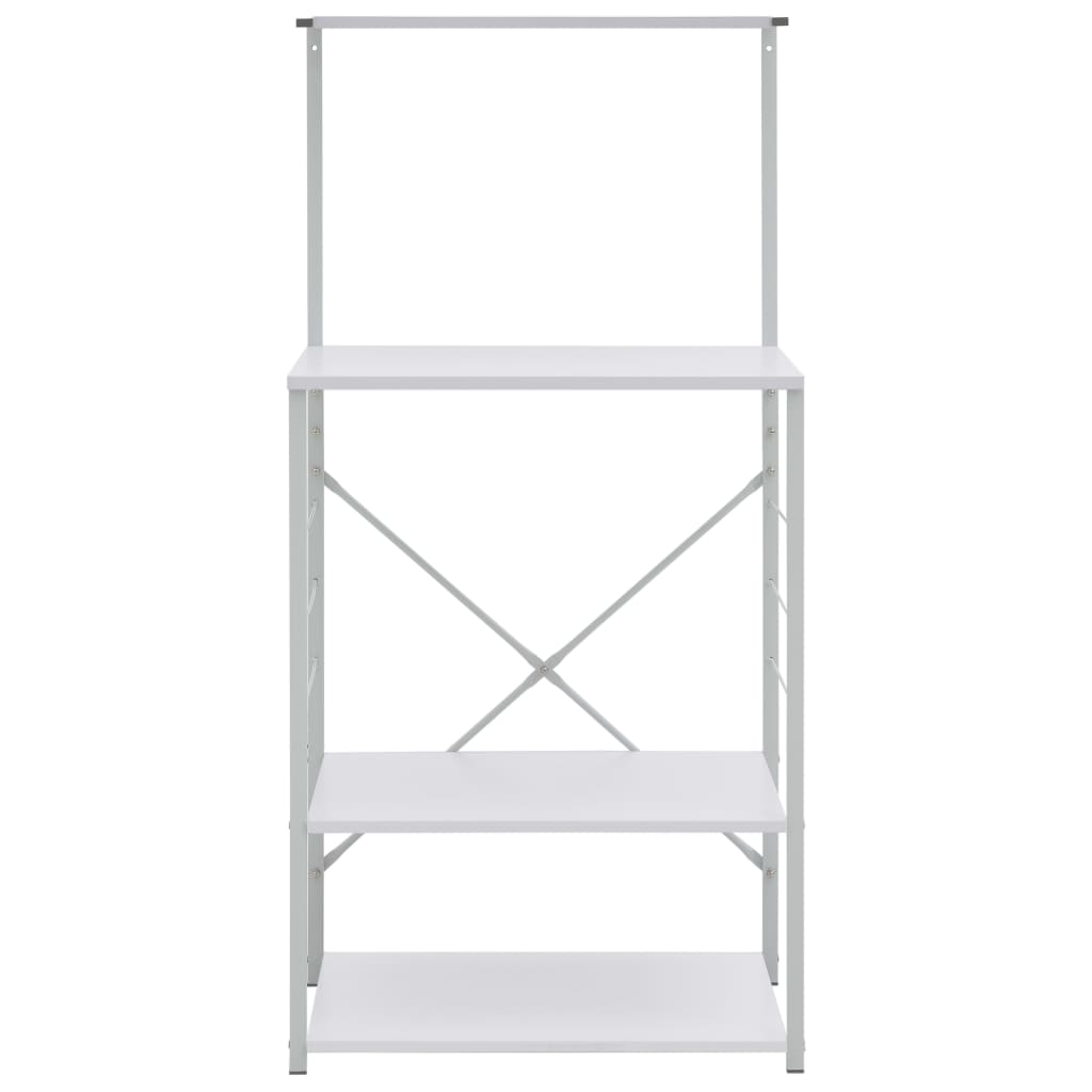 Шкаф за микровълнова, бял, 60x39,6x123 см, ПДЧ
