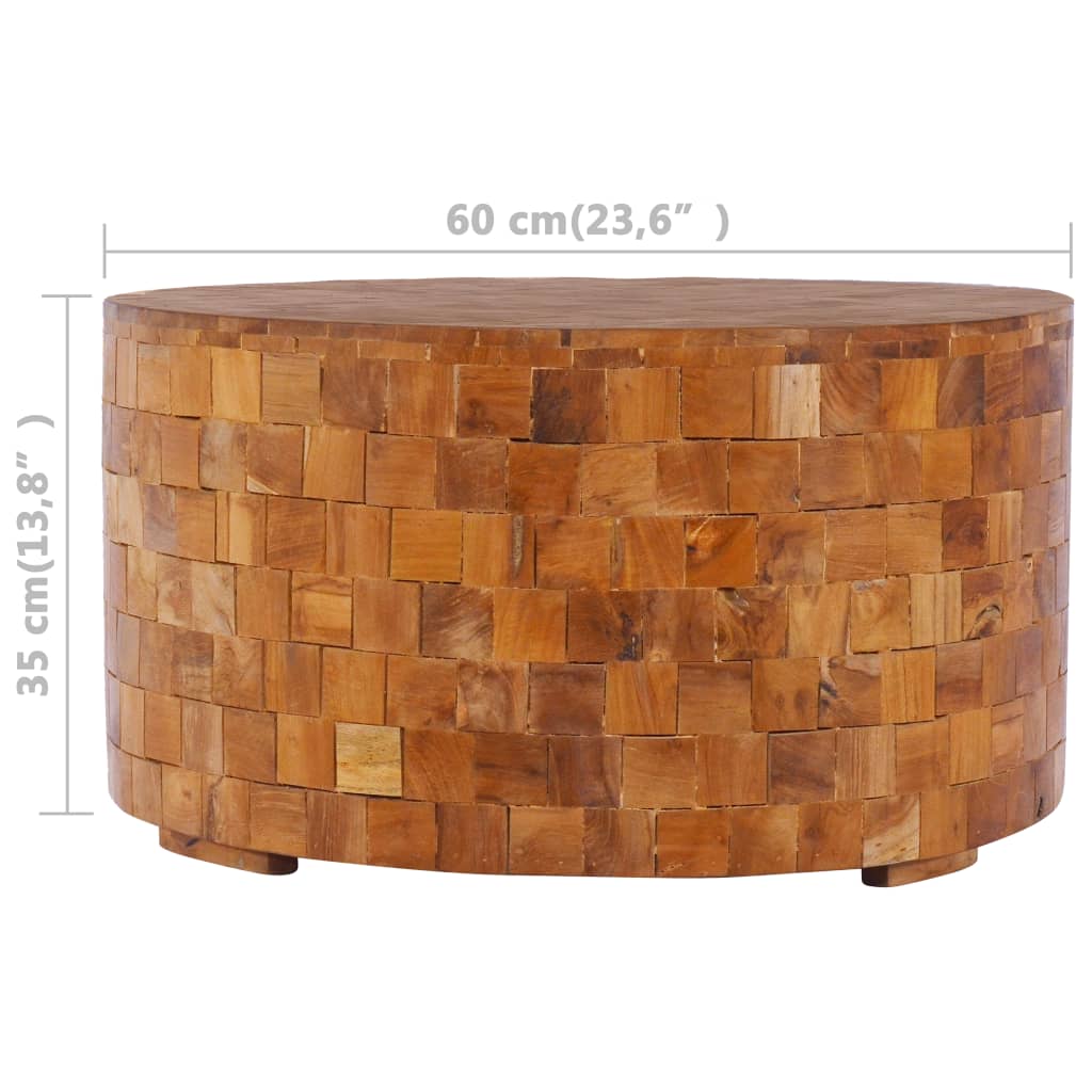 Маса за кафе, 60x60x35 см, тиково дърво масив