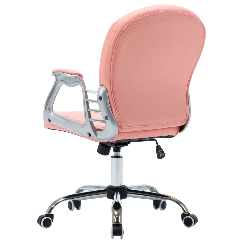 Въртящ се офис стол, розов, изкуствена кожа 